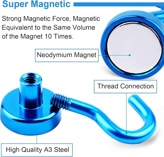 DIYMAG Magnetic Hooks, 30lbs Heavy Duty Magnets - Image 2