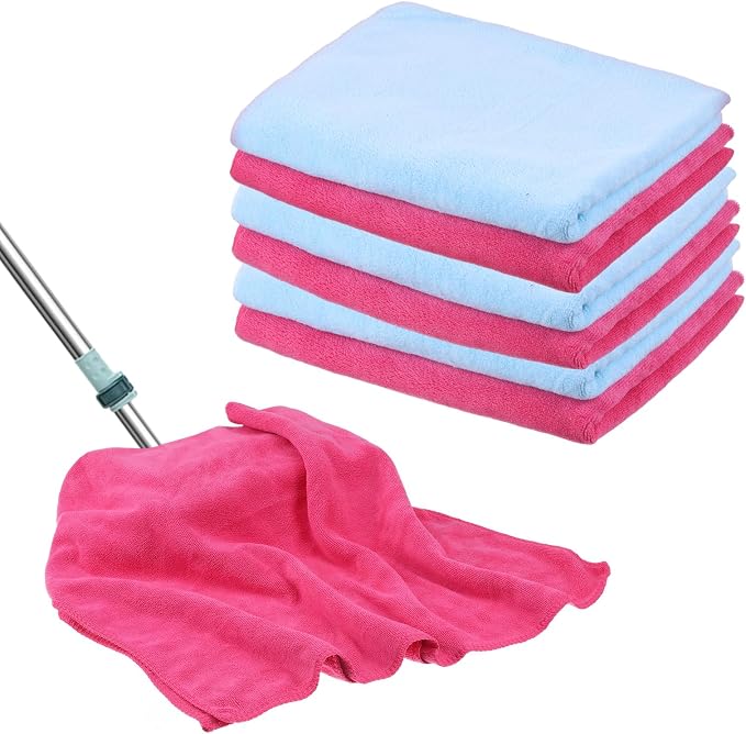6 Pcs Multicolor Extra Large Microfiber Cleaning Cloth 30 x 20 Inch Reusable by AojSup
