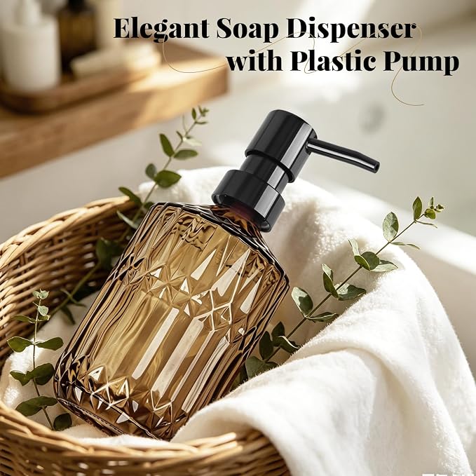 Amber Glass Soap Dispenser - Image 3