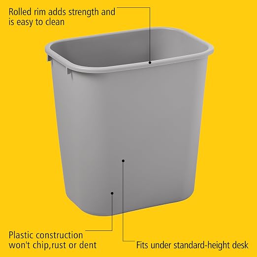 Rubbermaid Commercial Products Resin Wastebasket/Trash Can, 7-Gallon/28-Quart - Image 5