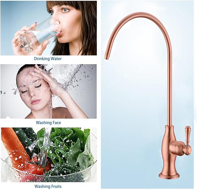 Delle Rosa Drinking Water Faucet in Copper Finish, Retro Stainless Steel - Image 3