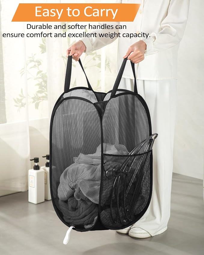 2 Pack Durable Collapsible Laundry Baskets - Image 6