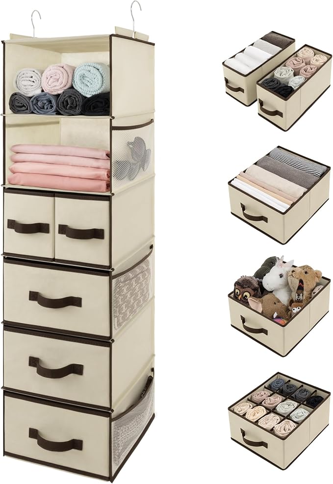 GRANNY SAYS Hanging Closet Organizer, 5 Drawers, 6 Shelves, 6 Pockets | Hanging by GRANNYSAYS
