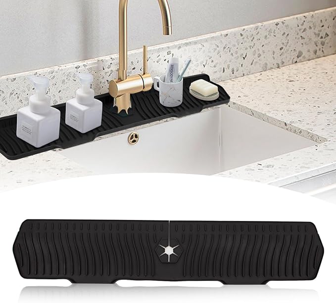 30 Inch Sink Splash Guard, Longer Silicone Sink Mat by XAUXAGL