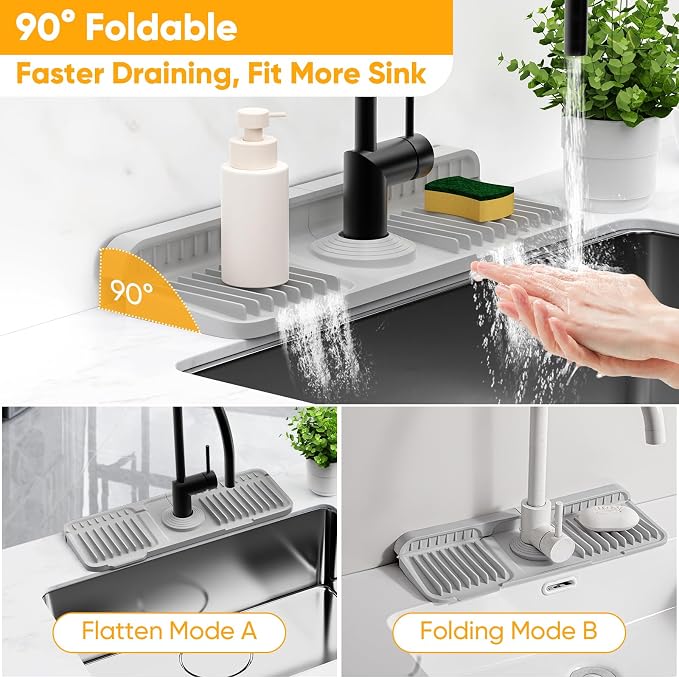 14.6 inch Faucet Mat for Kitchen Sink Splash GuardKitchen Sink Faucet Mat - Image 6