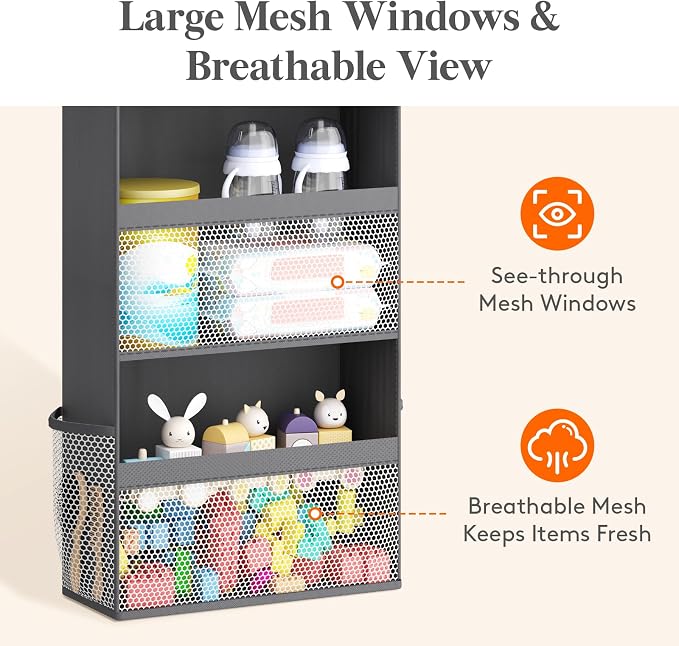 Lifewit 4 Tier Over the Door Organizer, Diaper Hanging Storage - Image 4