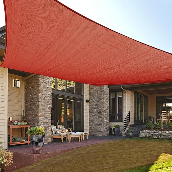 LOVE STORY Custom Size 14' x 19' Terra Red Sun Shade Sail Canopy Commercial Rectangle Sail Shade Fabric for Patio Garden Backyard Pool (Customized)
