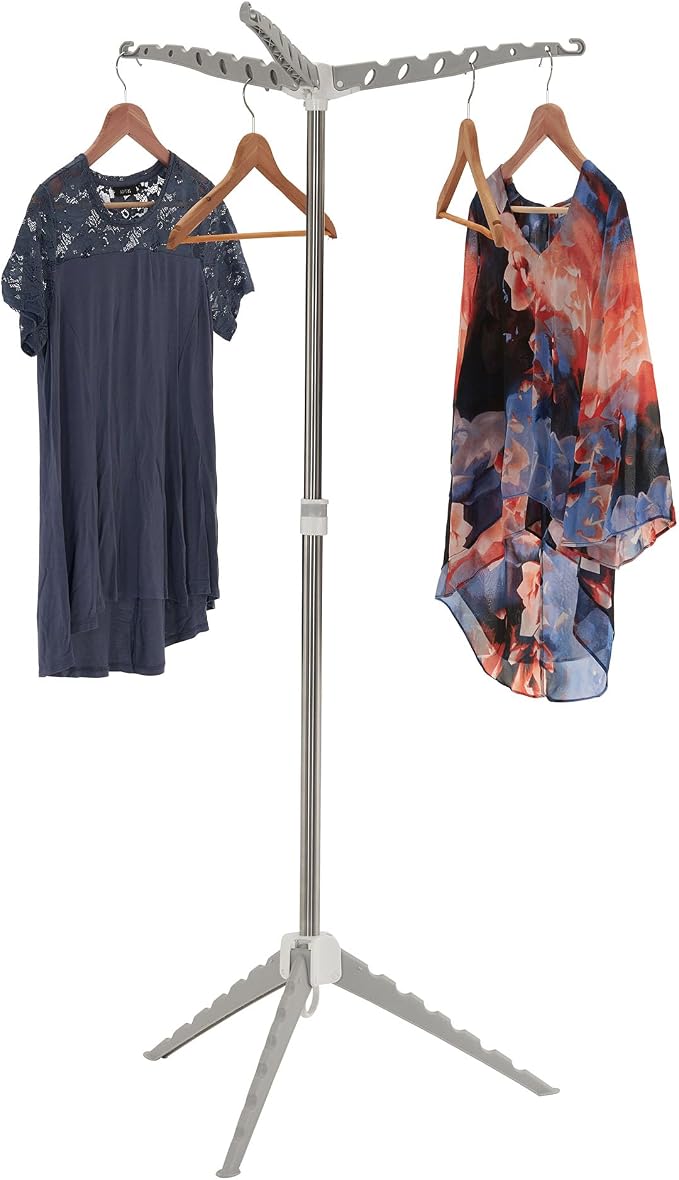 Household Essentials Grey 5006-1 Simple Indoor Tripod Clothes Drying Rack - Image 7