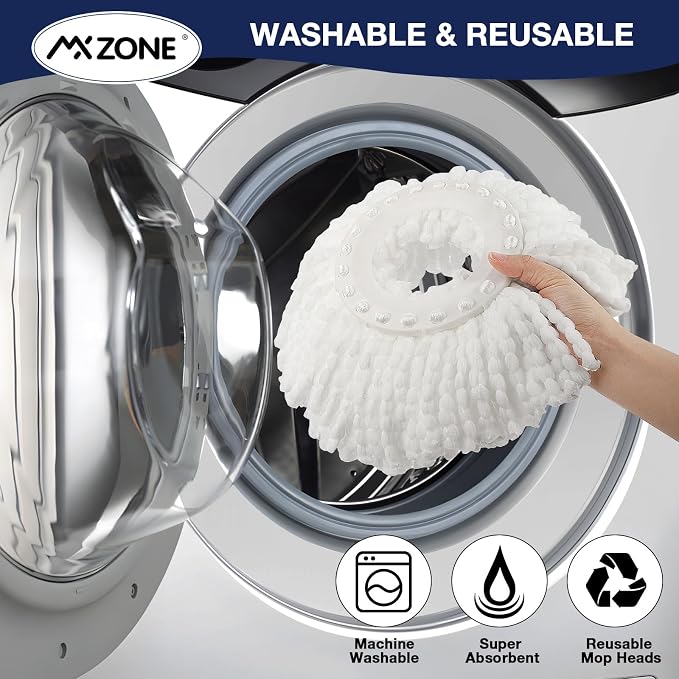 Spin Mop Replacement Heads for Hurricane 360 Round Mop Head, 5 PK - Image 7
