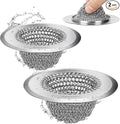 2 Pack Upgraded Sink Drain Strainer, Patented Reversible Chain Mail Mesh by Wokdada