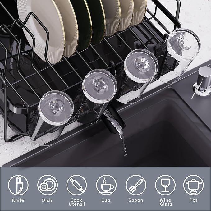 Runnatal Large Dish Drying Rack Stainless Steel Sink - Image 4