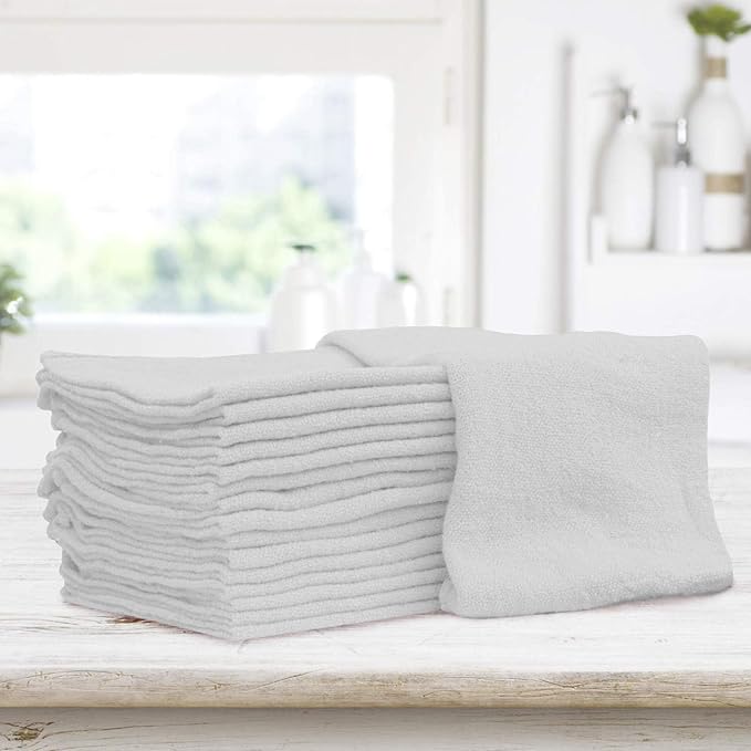 Shop Towels – Pack of 50 Reusable Cleaning Rags – Durable Quality Cotton – 13" - Image 3