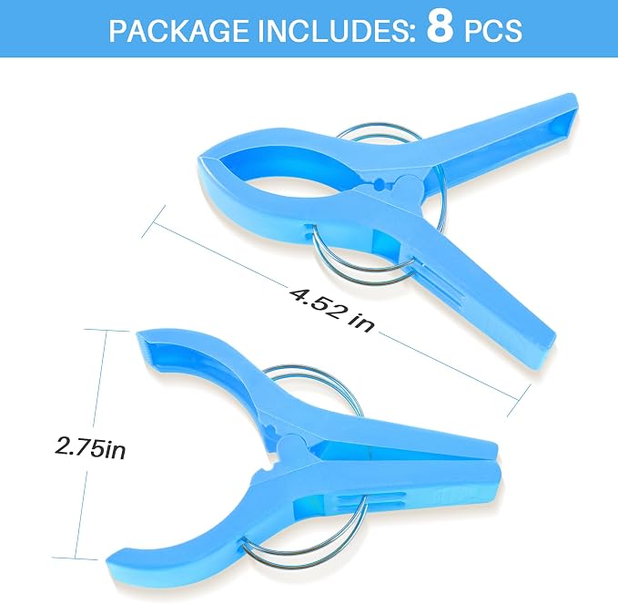 JABINCO Beach Towel Clips 8 Pack Large Chair Clips - Image 7