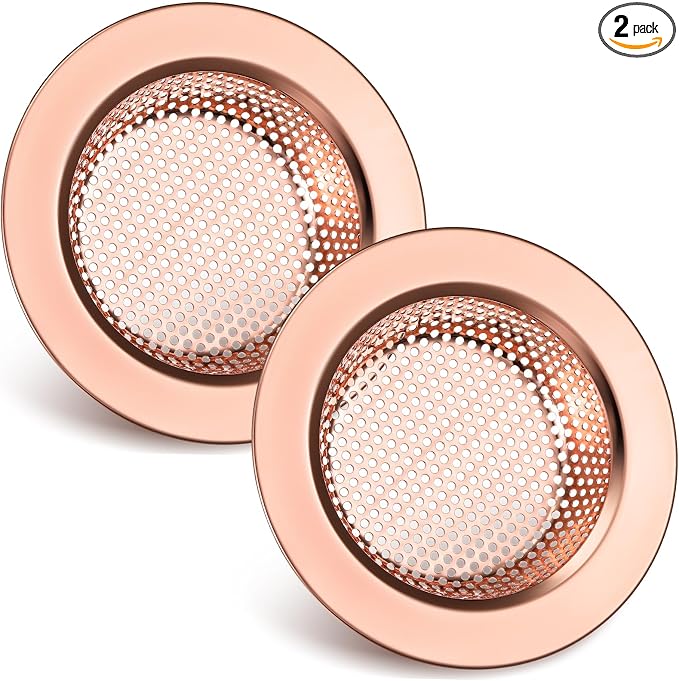 Retisee 2 Pcs Kitchen Sink Drain Strainer 4.4 Inch, Rose Gold by Retisee