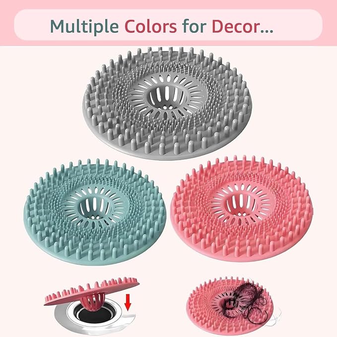 Silicone Hair Catcher for Shower Drain & Bathtub – 3 Pack | Anti-Clog Drain - Image 7