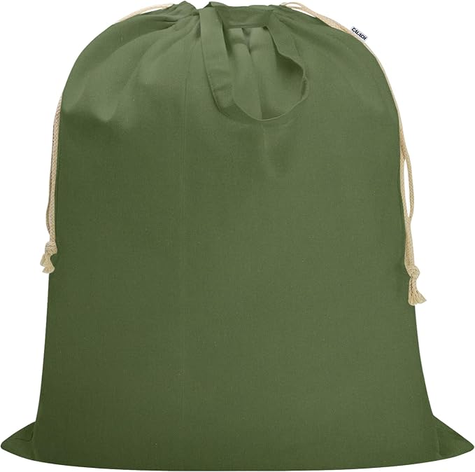 Canvas Laundry Bag 40"W x35"H, Extra Large Heavy Duty Storage Bag XXL Green by CALACH