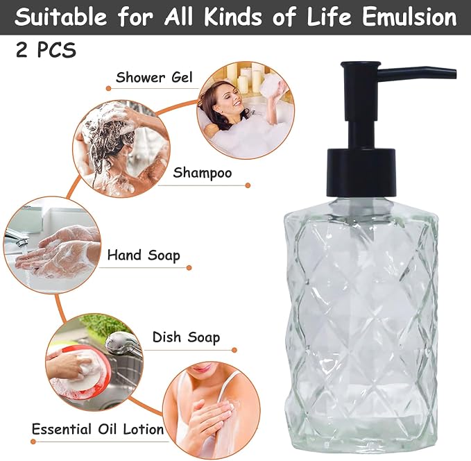 YYTSGG Crystal Clear Glass Soap Dispenser - Image 4
