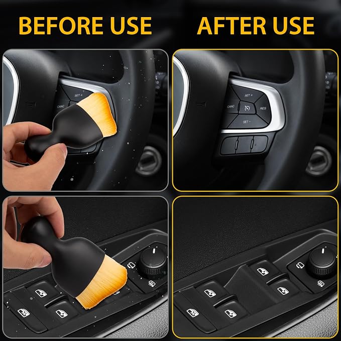Amrules 2 Pcs Car Interior Detailing Brush Cleaning Tools, Gentle on Surfaces - Image 4