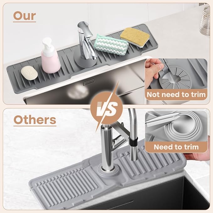 24 Inch Faucet Mat for Kitchen Sink, Kitchen Sink Splash Guard | Sink Protector - Image 5