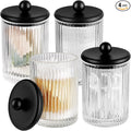 SheeChung 4 Pack Ribbed Glass Qtip Holder by SheeChung