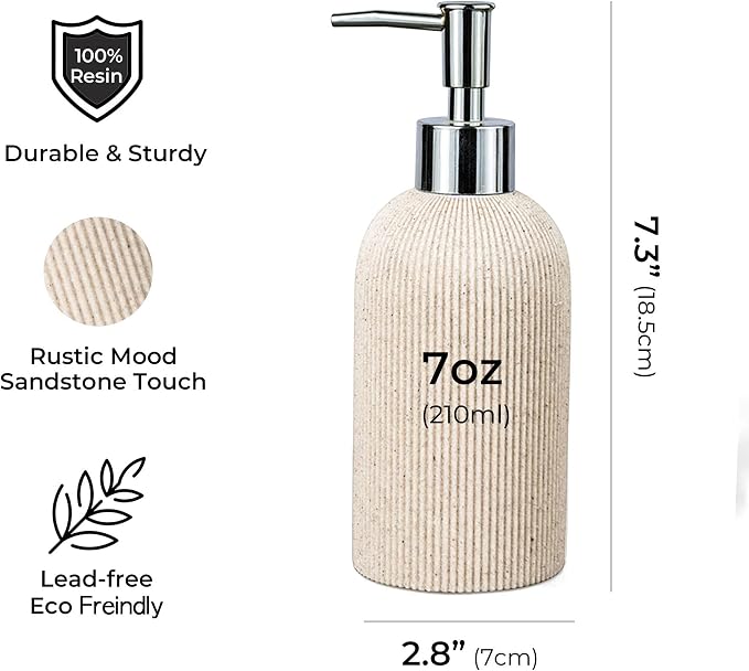 Sand Beige Hand Soap Dispenser - Image 3