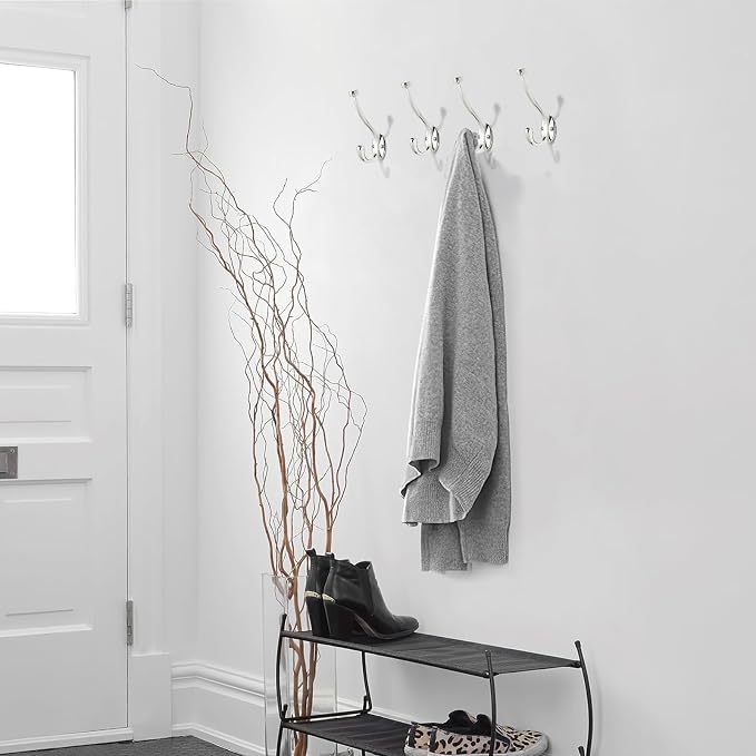 The 10 Pack 5-1/2 inch Polished Nickel Coat Hook zinc Alloy mudroom Hooks is - Image 5