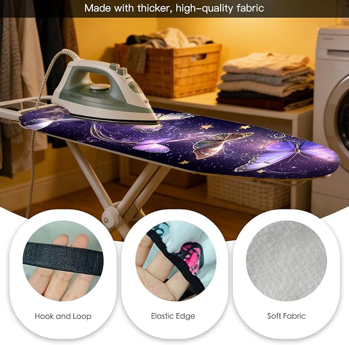 Nuxovilar Starry Butterfly Cotton Ironing Board Cover 15x54 Fabric - Image 5