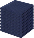 Homaxy 100% Cotton Waffle Weave Kitchen Dish Cloths 8-Pack, Dark Navy | 12 x 12 by Homaxy