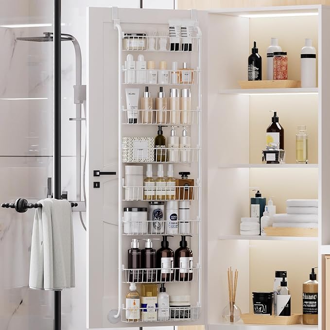 Delamu Over The Door Pantry Organizer, 8-Tier Metal Pantry Door Organization - Image 8