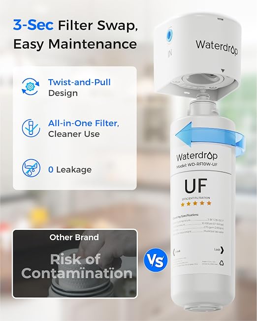 Waterdrop 10UAW-UF 0.01 μm Ultra Filtration Under Sink Water Filter System | - Image 9