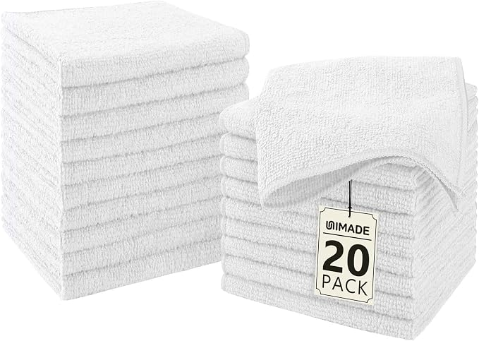 Washcloths 20 Pack Face Towels, Highly Soft Wash Cloths | Hand Towels, Fast by Unimade
