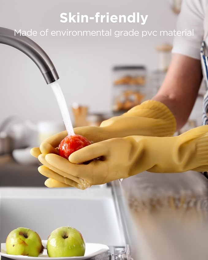 Rubber gloves on dishwashing cleaning 3 or 6 Pairs, Kitchen dish gloves - Image 3