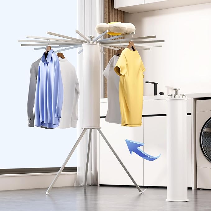 Heavy-Duty Aluminum Tripod Clothes Drying Rack, Reinforced Stable Design - Image 6