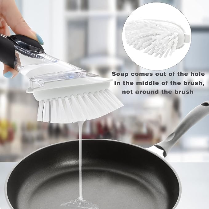 4 Pack Dish Brush Refills for OXO/RIMAY Soap Dispensing Dish Brush | Nylon - Image 2