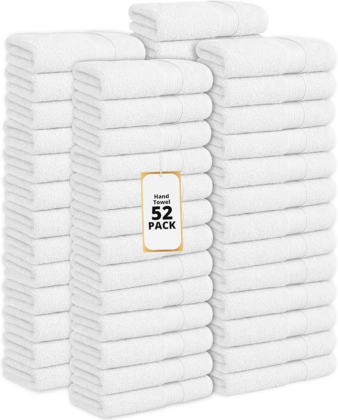 100% Cotton Hand Towels 18x28 Inches, 600 GSM, Soft & Absorbent by AmpleDecor