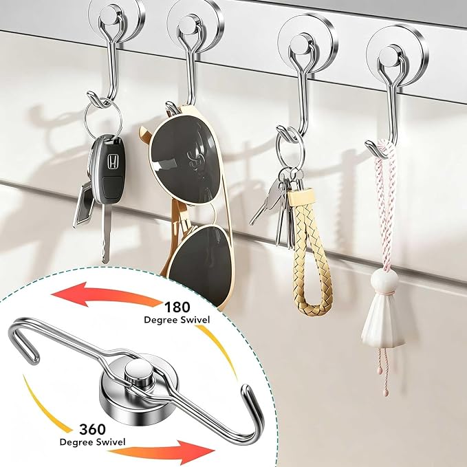 DIYMAG Magnetic Hooks, 120LBS Heavy Duty 12 Pack 2026 Cruise Ship Essentials - Image 10