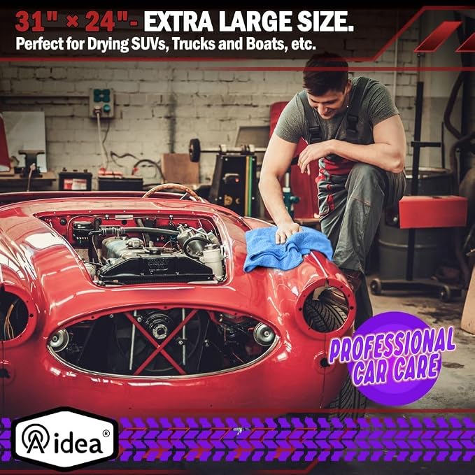 AIDEA Microfiber Towels for Cars-2PK, Large Professional Car Drying Towel - Image 3