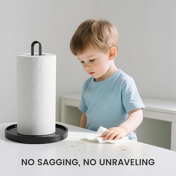 TONLEA Paper Towel Holder Countertop, Kitchen Roll Dispenser, Standing Paper - Image 7