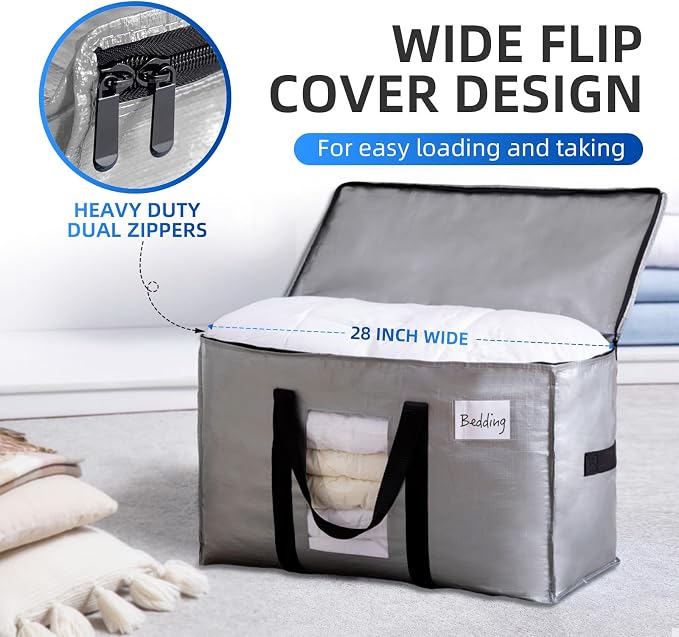 TAILI 8 Pack Silver Extra Large Moving Bags, Storage Bag - Image 3