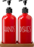 ALELION Dish Soap Dispenser for Kitchen - 16 OZ Glass Hand Soap Dispenser Set - by ALELION