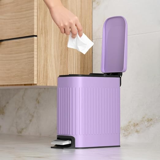TrashAid 1.6Gal Slim Bathroom Trash Can - Image 7