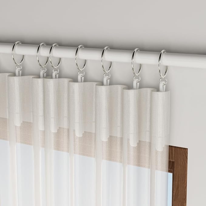 1.5 Inch Curtain Rings with Hooks, 24 Pack Silver Metal Drapery Rings with Pins - Image 5