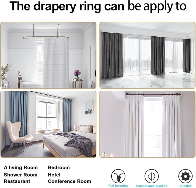 hanitronic Antique Brass Curtain Rings - Image 5