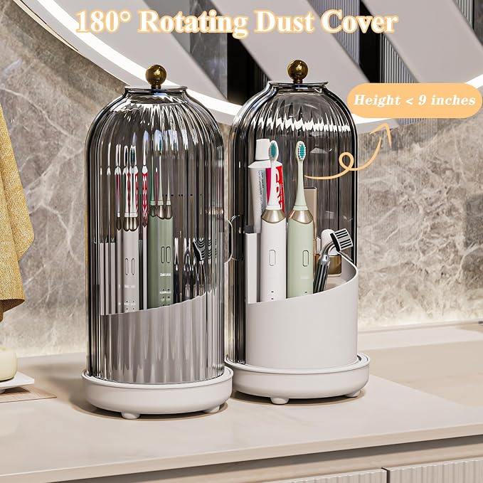 Toothbrush Holder with Drainage Holes Removable Bowl, Waterproof and Dustproof - Image 4