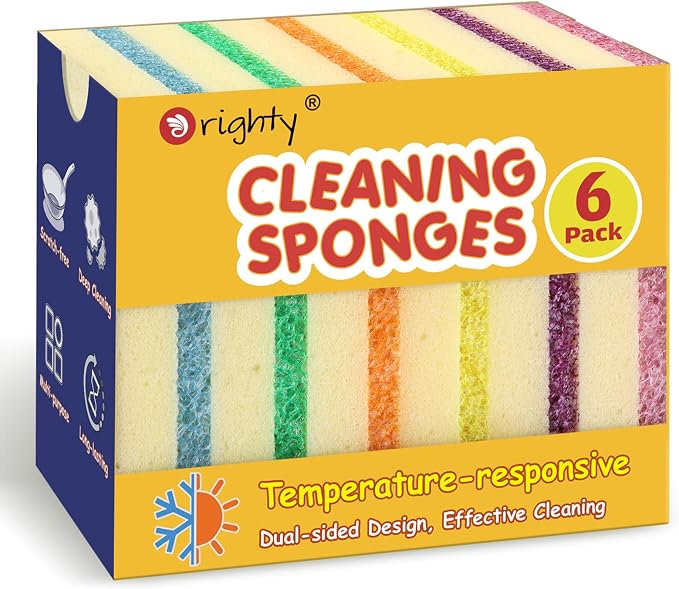 Orighty Dish Sponges, Temperature-Responsive Kitchen Sponges 6 Pack | by AllRightinOrighty