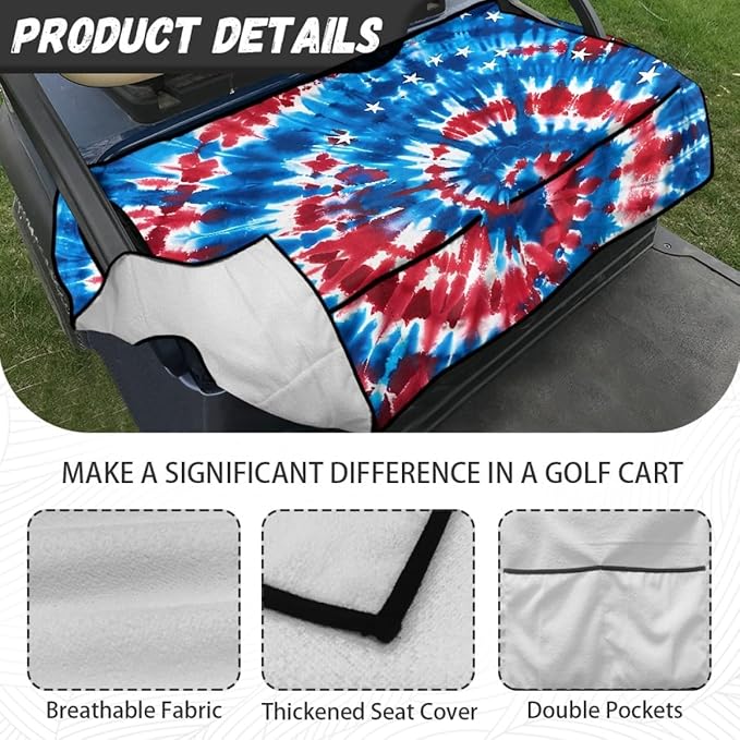 Golf Cart Seat Cushion Cover with Durable Non-Slip Backing, Waterproof Protection and Comfortable Fabric for Golf Course and Outdoor Utility Use