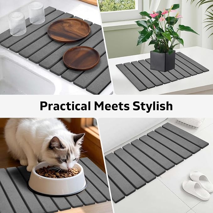 Large Stone Dish Drying Mat for Kitchen Counter – 24"×16 " Foldable Super - Image 7