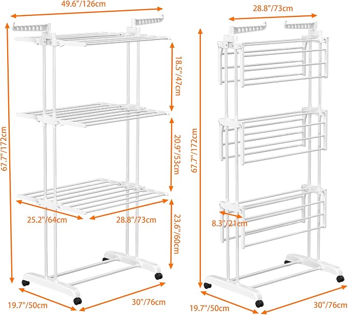 HOMIDEC Clothes Drying Rack, 4-Tier Foldable Drying Rack Clothing | Foldable - Image 6