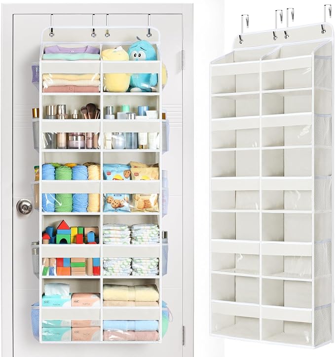Yecaye Over The Door Organizer, 5 Tier Extra Large Behind Door Storage of 10 by Yecaye