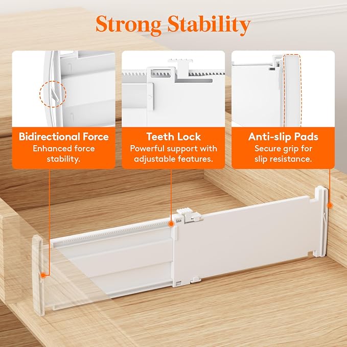 Lifewit 5 Pack 4" High Drawer Dividers, Adjustable Drawer Organizer Clothes | - Image 4
